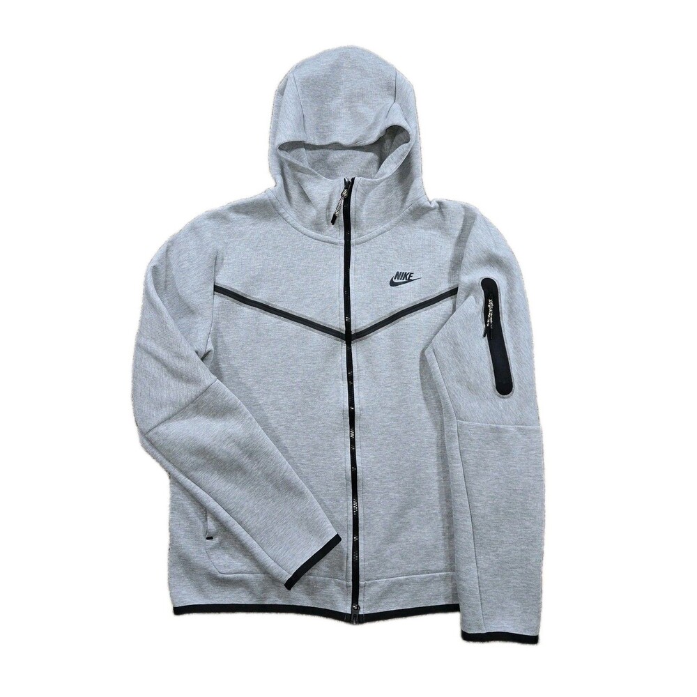 Mens Nike Tech Fleece Windrunner Full Zip Hoodie Gray Large CU4489